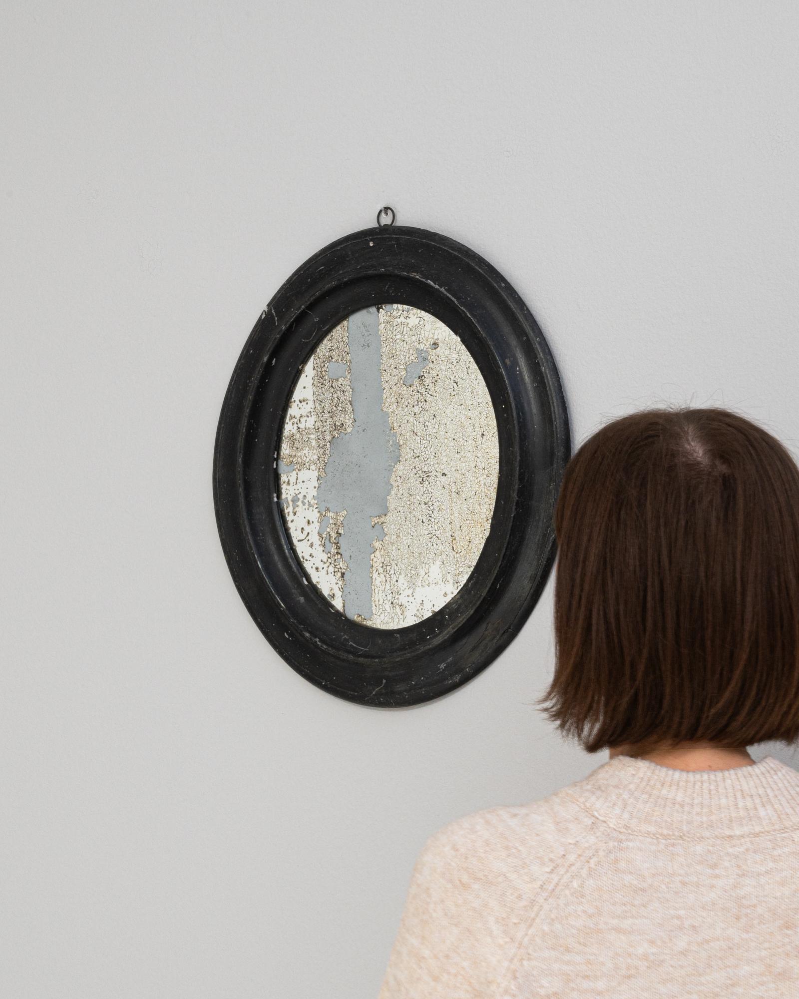 19th Century French Wood Patinated Mirror For Sale 2