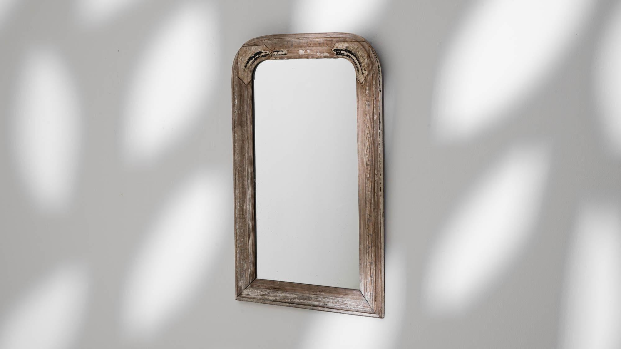 19th Century French Wood Patinated Mirror For Sale 4