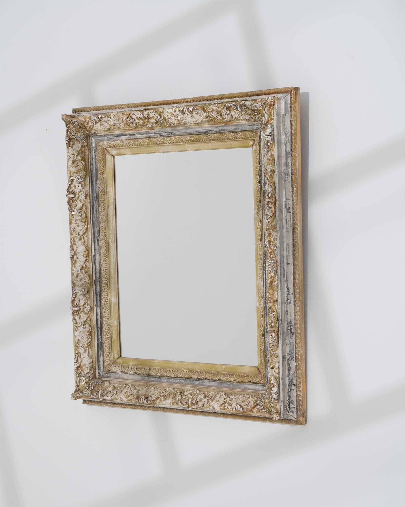 19th Century French Wood Patinated Mirror For Sale 6