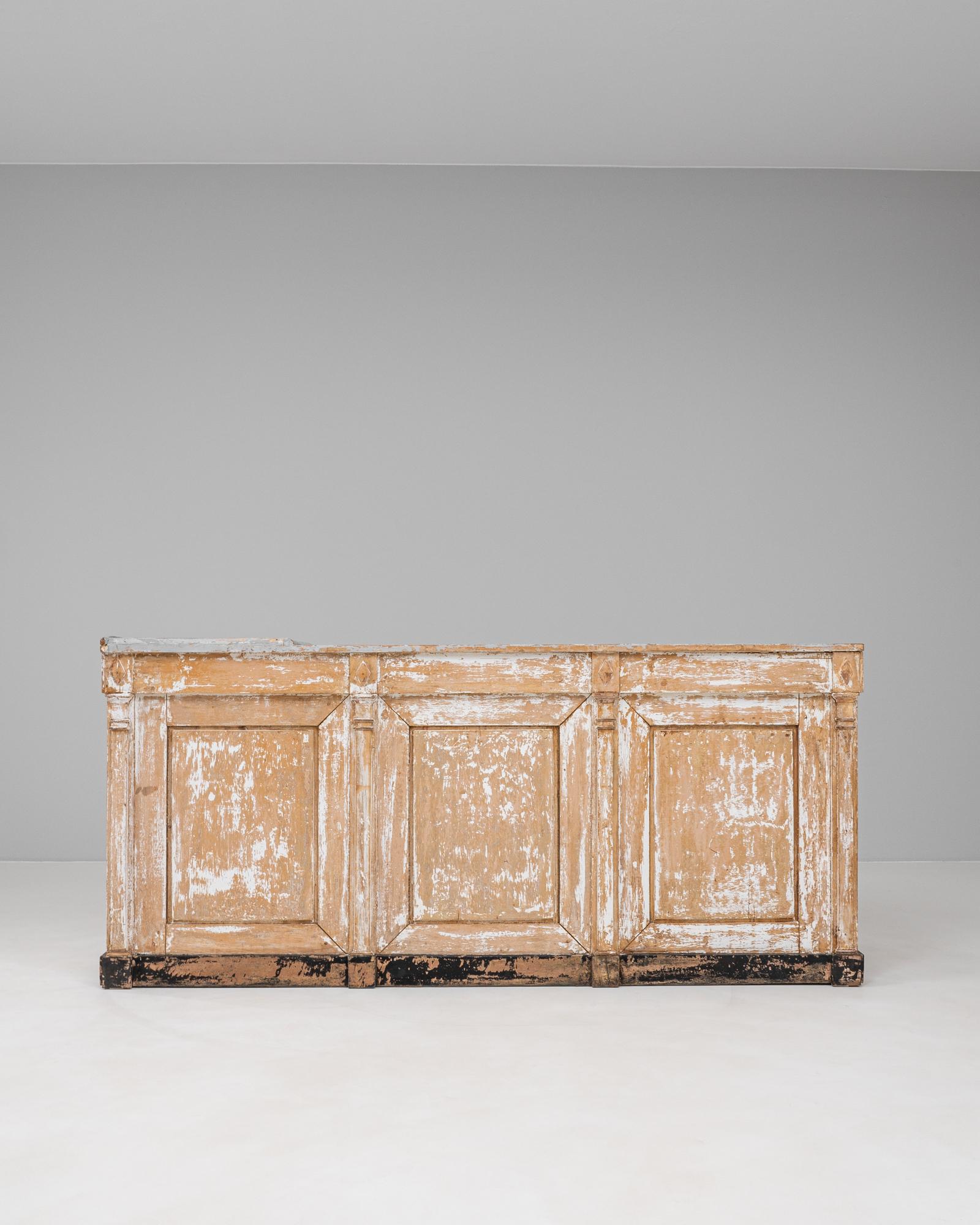 19th Century French Wood Patinated Shop Counter For Sale 9