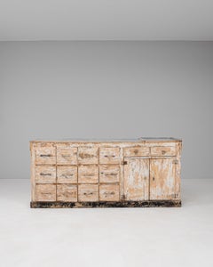 19th Century French Wood Patinated Shop Counter