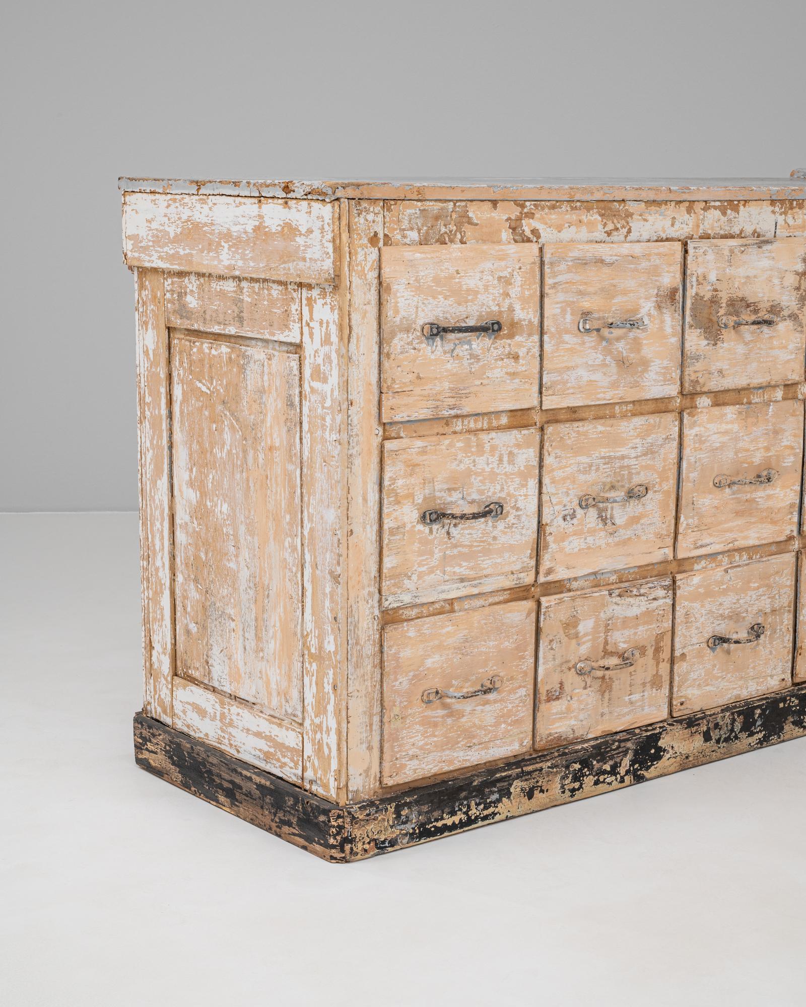19th Century French Wood Patinated Shop Counter For Sale 5