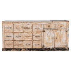 19th Century French Wood Patinated Shop Counter