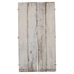 19th Century French Wood Plank Panel with Whitewashed Antique Charm