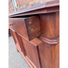 19th Century French Wood Sideboard Server with Raised Panel Design