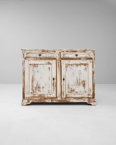 19th Century French Wood White Patinated Buffet