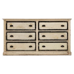 19th Century French Wood White Patinated Chest Of Drawers