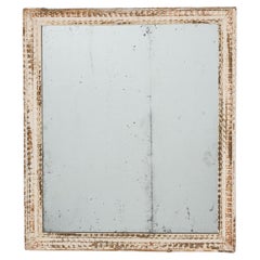 19th Century French Wood White Patinated Mirror