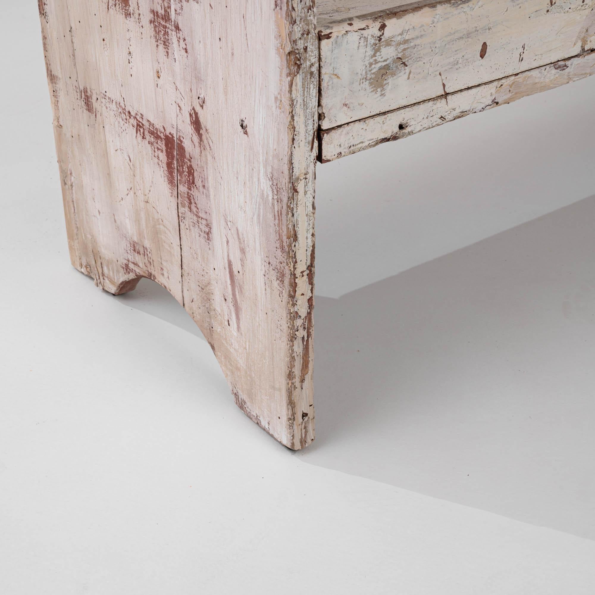 19th Century French Wood White Patinated Shelf For Sale 8