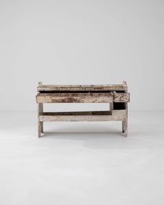 19. Jahrhundert Französisch Wood Regal, weiß patiniert Finish, rustikalen Charme