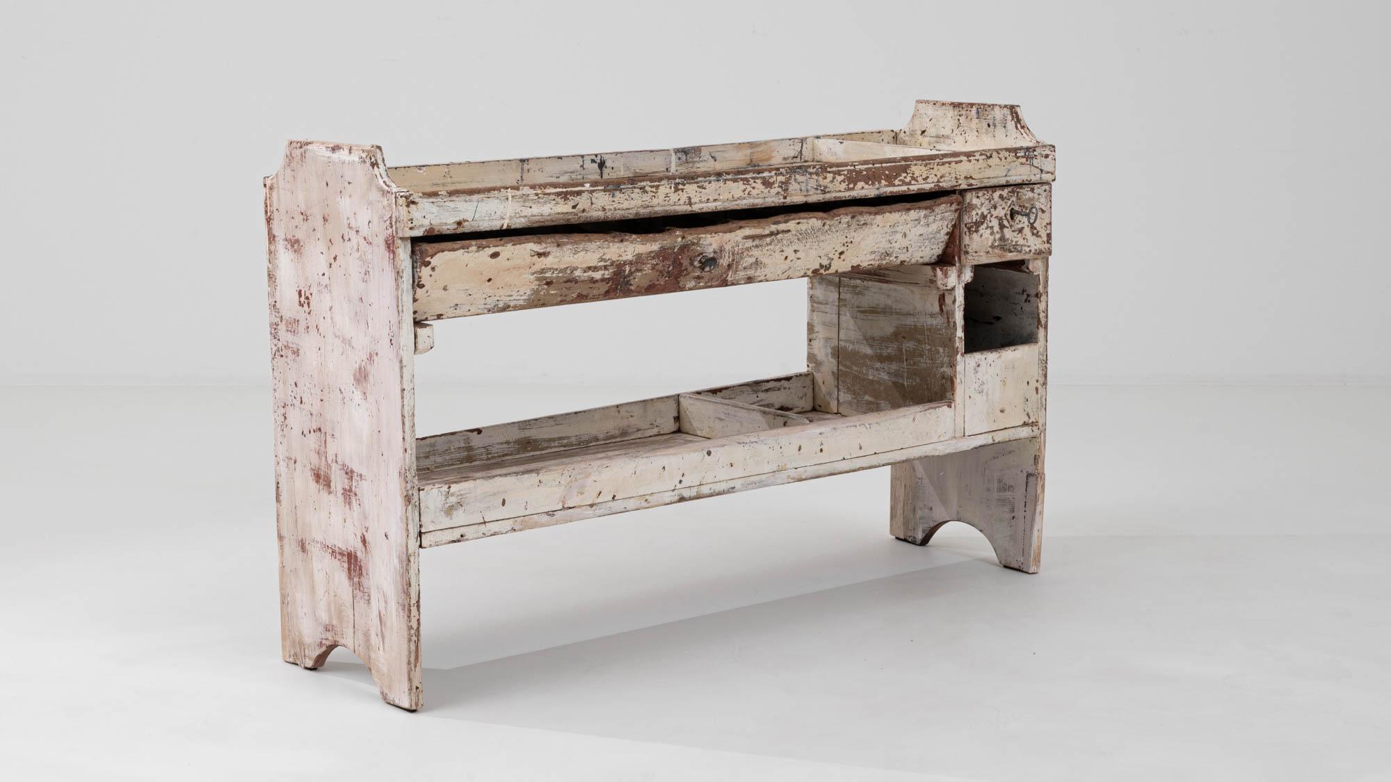19th Century French Wood White Patinated Shelf For Sale 5