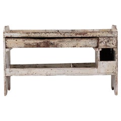 Estantería francesa del siglo XIX de madera patinada en blanco