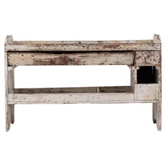 19th Century French Wood White Patinated Shelf