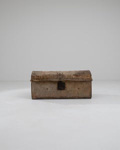 19th Century French Wooden and Leather Trunk