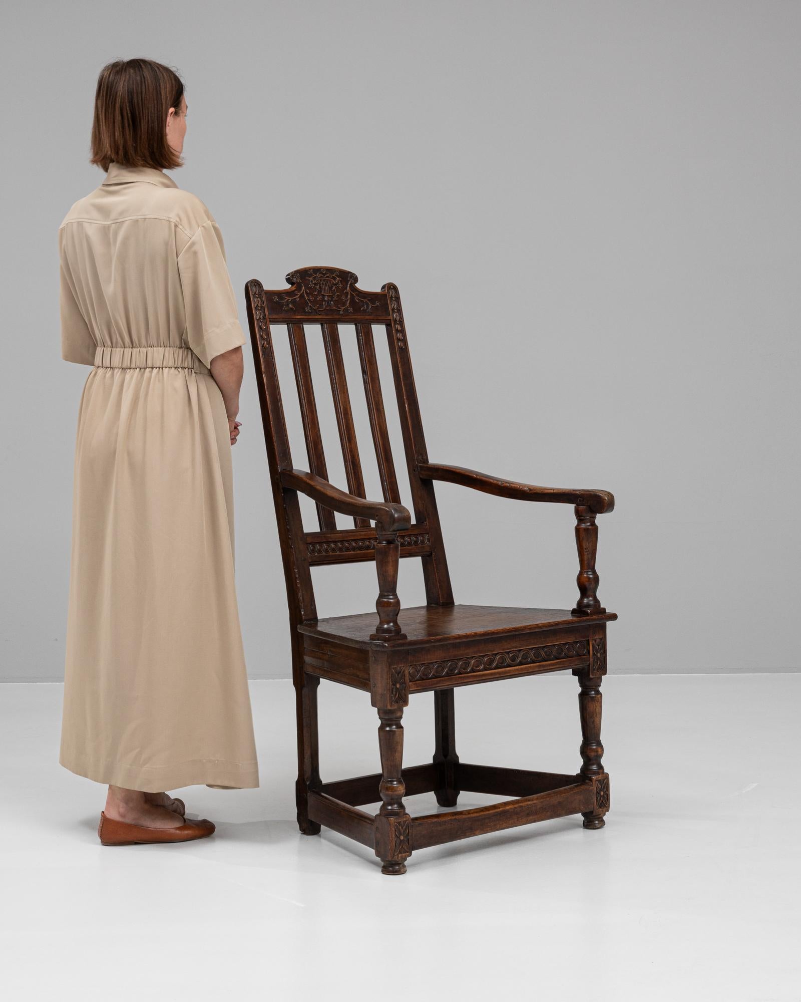 19th Century French Wooden Armchair For Sale 4