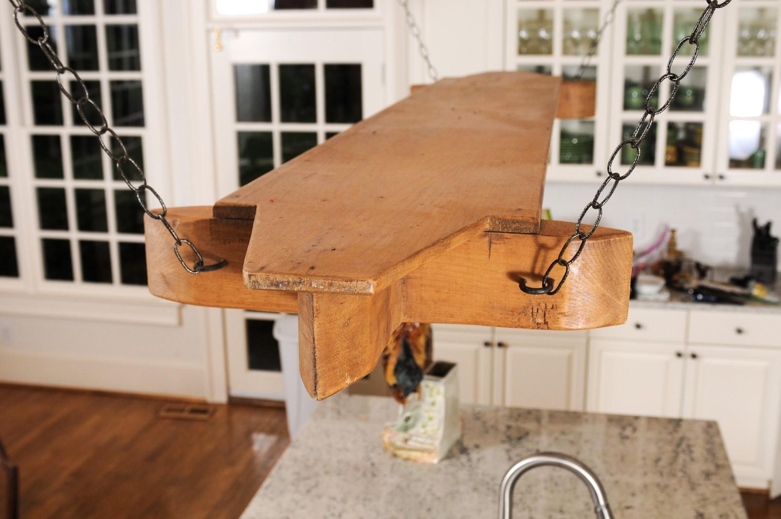19th Century French Wooden Bacon Rack Perfect to be Used as a Pot Rack 7
