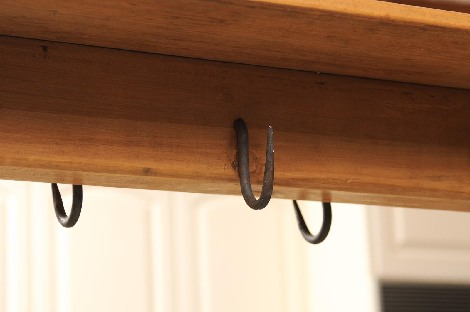 19th Century French Wooden Bacon Rack Perfect to be Used as a Pot Rack 11
