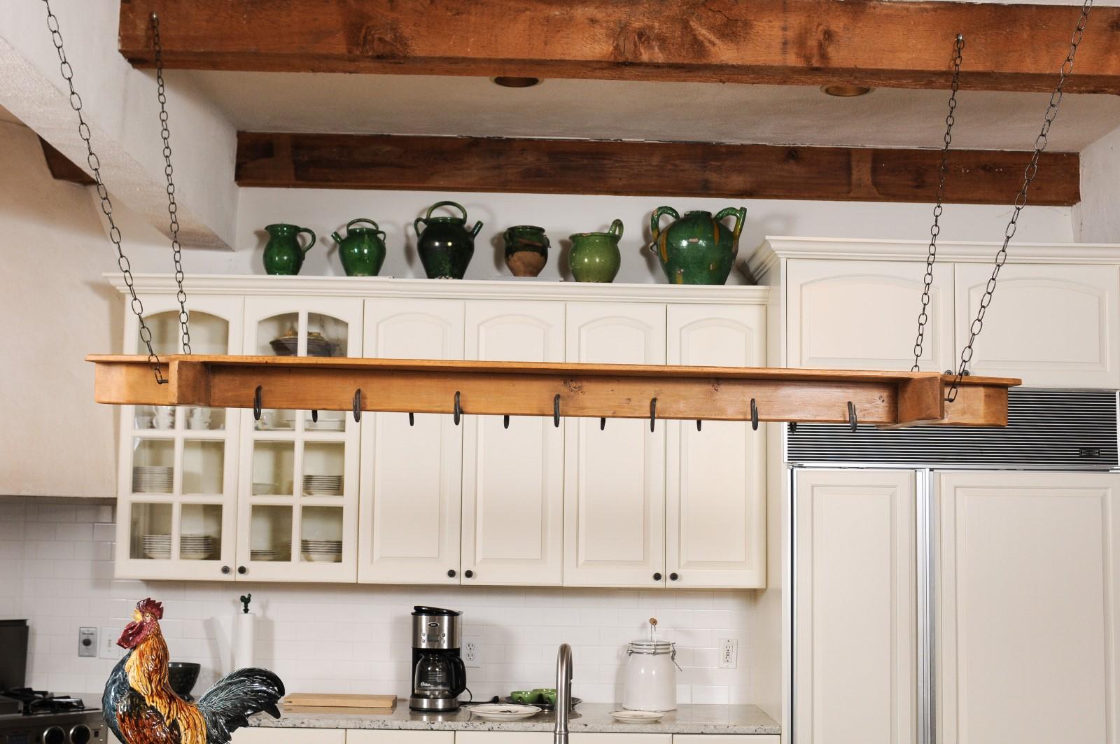 19th Century French Wooden Bacon Rack Perfect to be Used as a Pot Rack 2