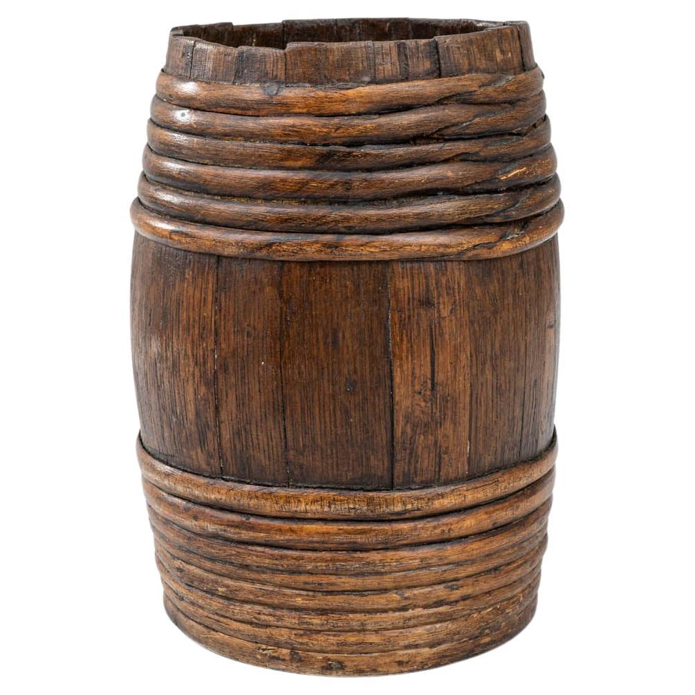 19th Century French Wooden Barrel For Sale