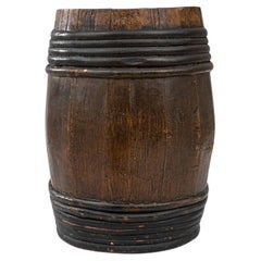 Used 19th Century French Wooden Barrel