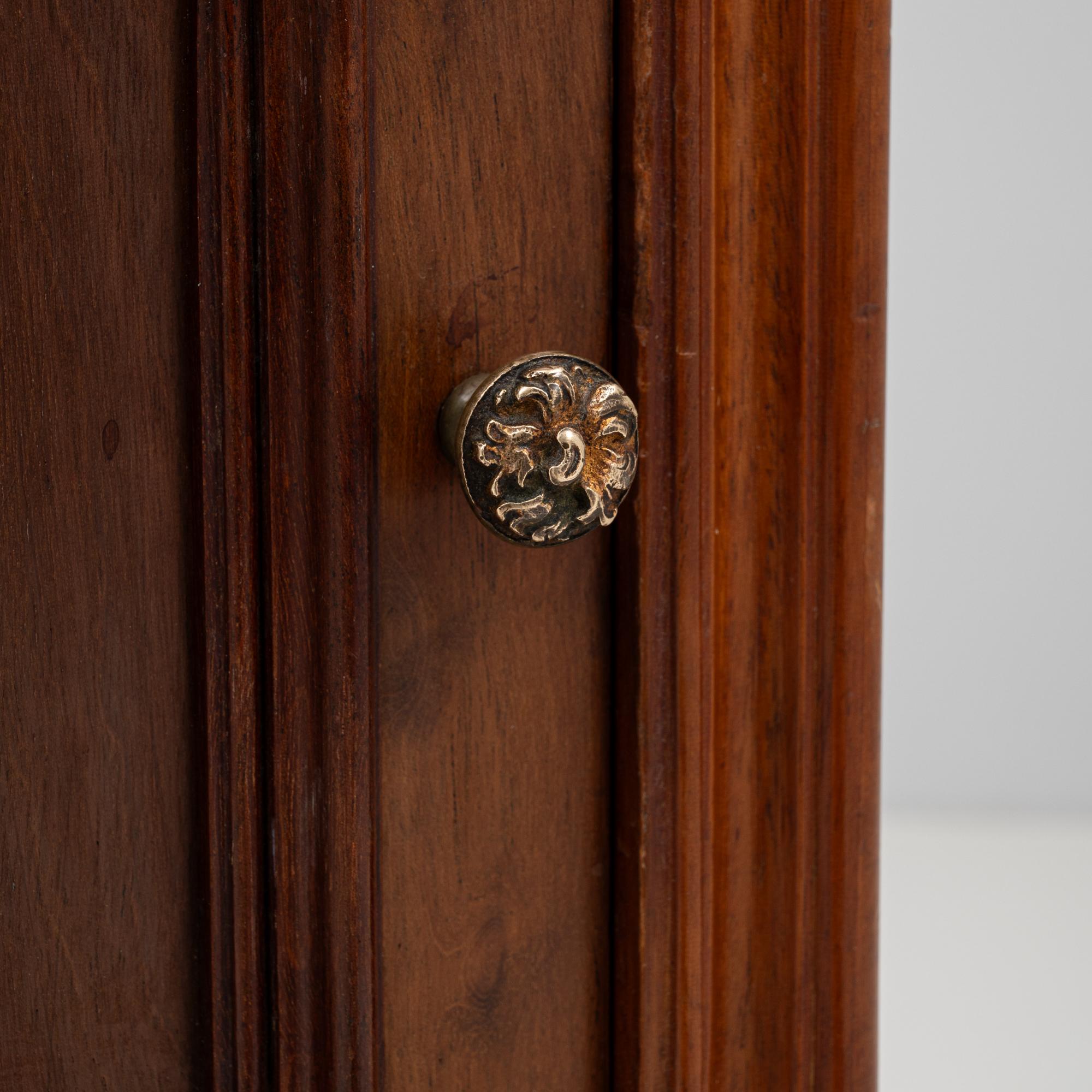 19th Century French Wooden Bedside Table With Marble Top On Wheels For Sale 8