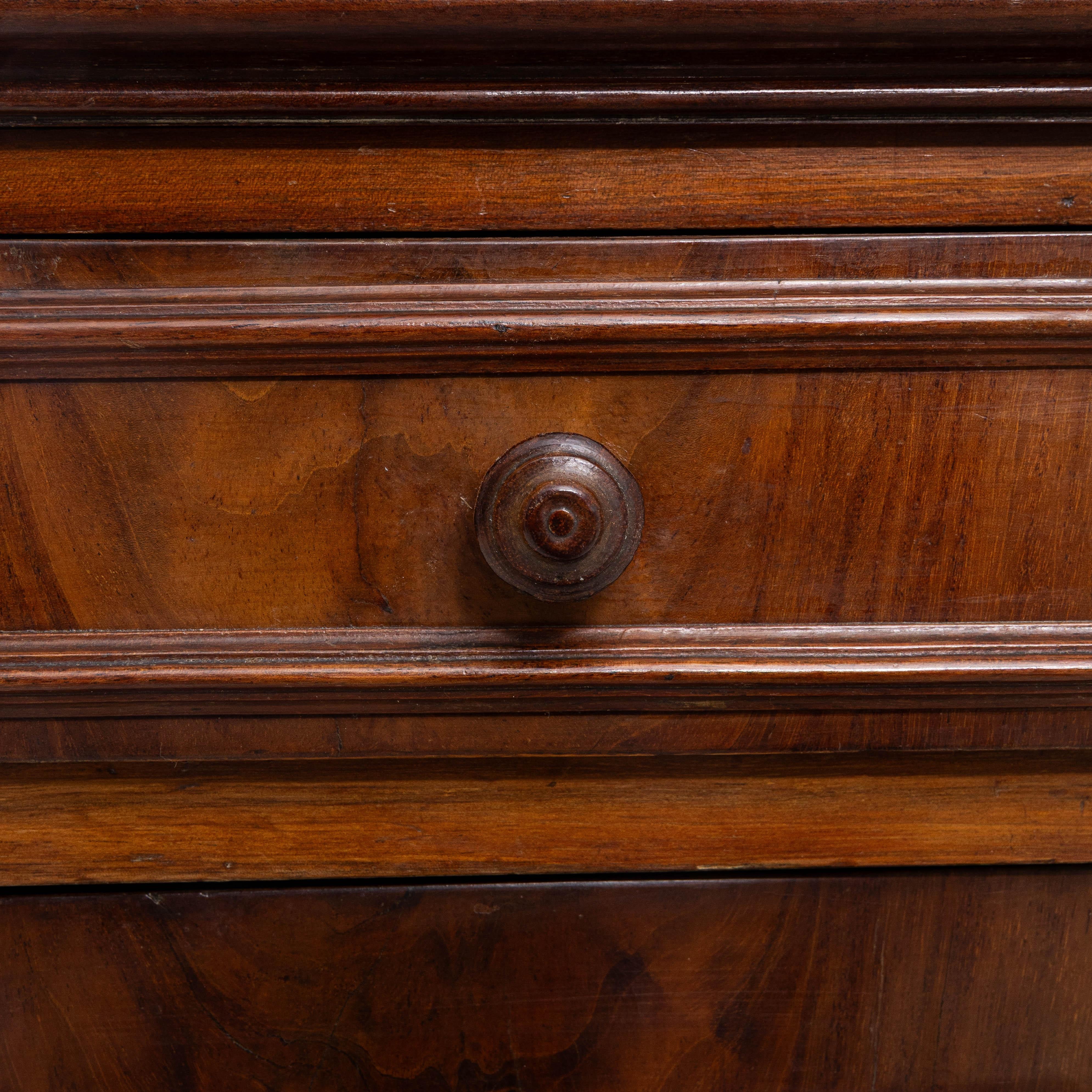 19th Century French Wooden Bedside Table With Marble Top On Wheels For Sale 7
