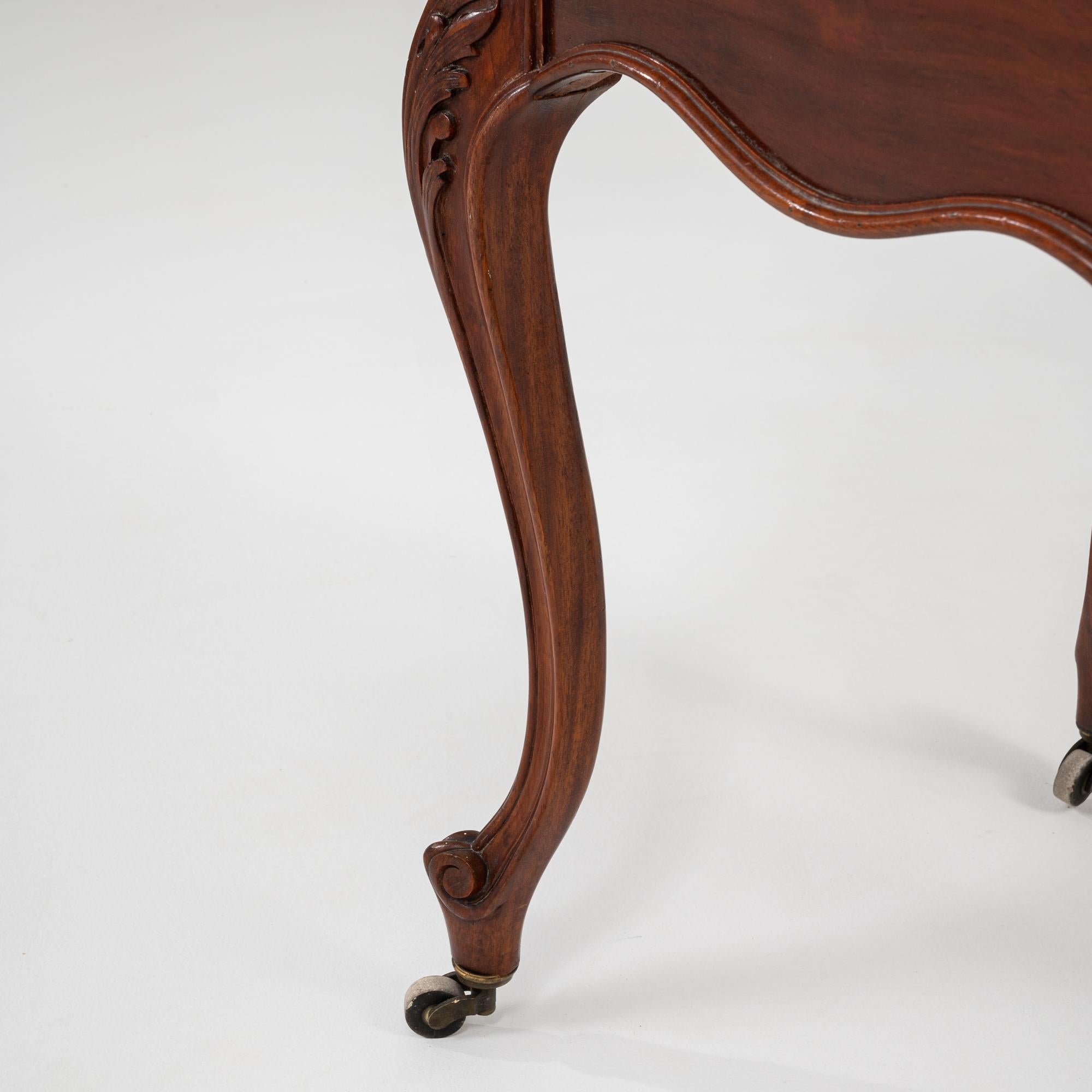 19th Century French Wooden Bedside Table With Marble Top On Wheels For Sale 9