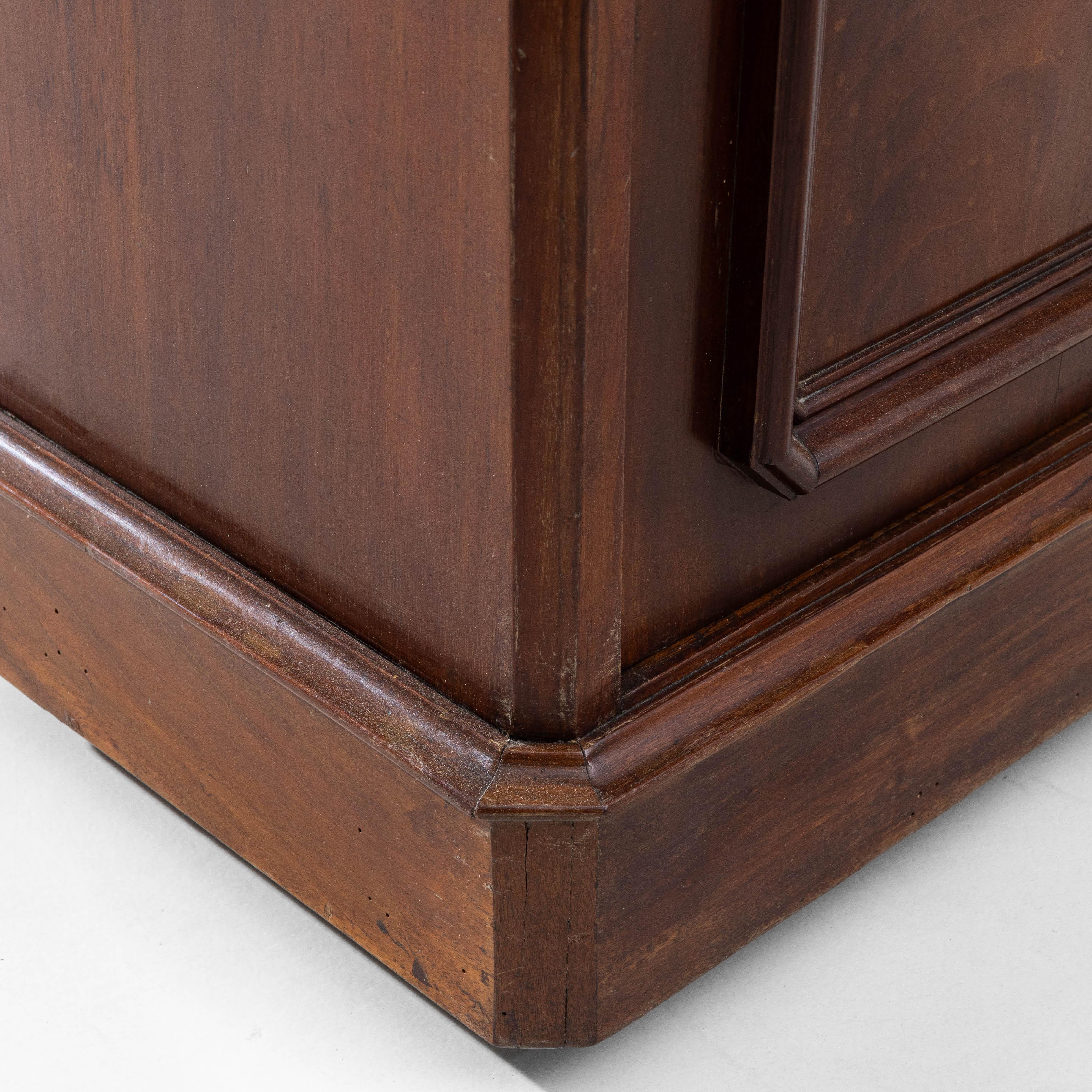 19th Century French Wooden Bedside Table With Marble Top On Wheels For Sale 8