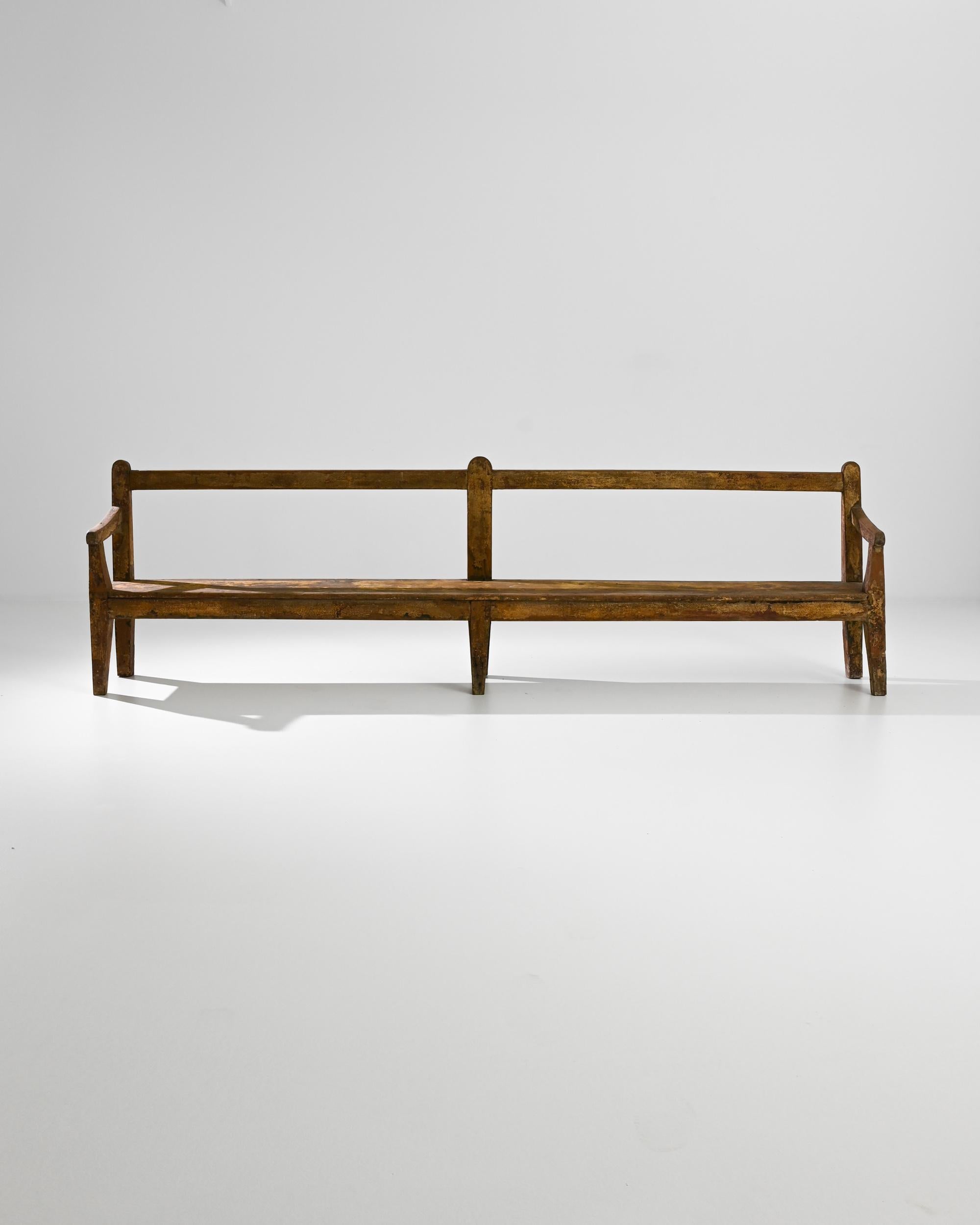 19th Century French Wooden Bench 2