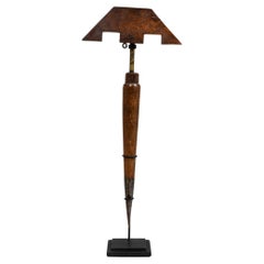 Antique 19th Century French Wooden Bird Lure On Metal Stand