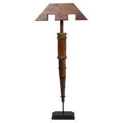 19th Century French Wooden Bird Lure On Metal Stand