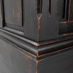 19th Century French Wooden Black Patinated Pedestals, Set of 2