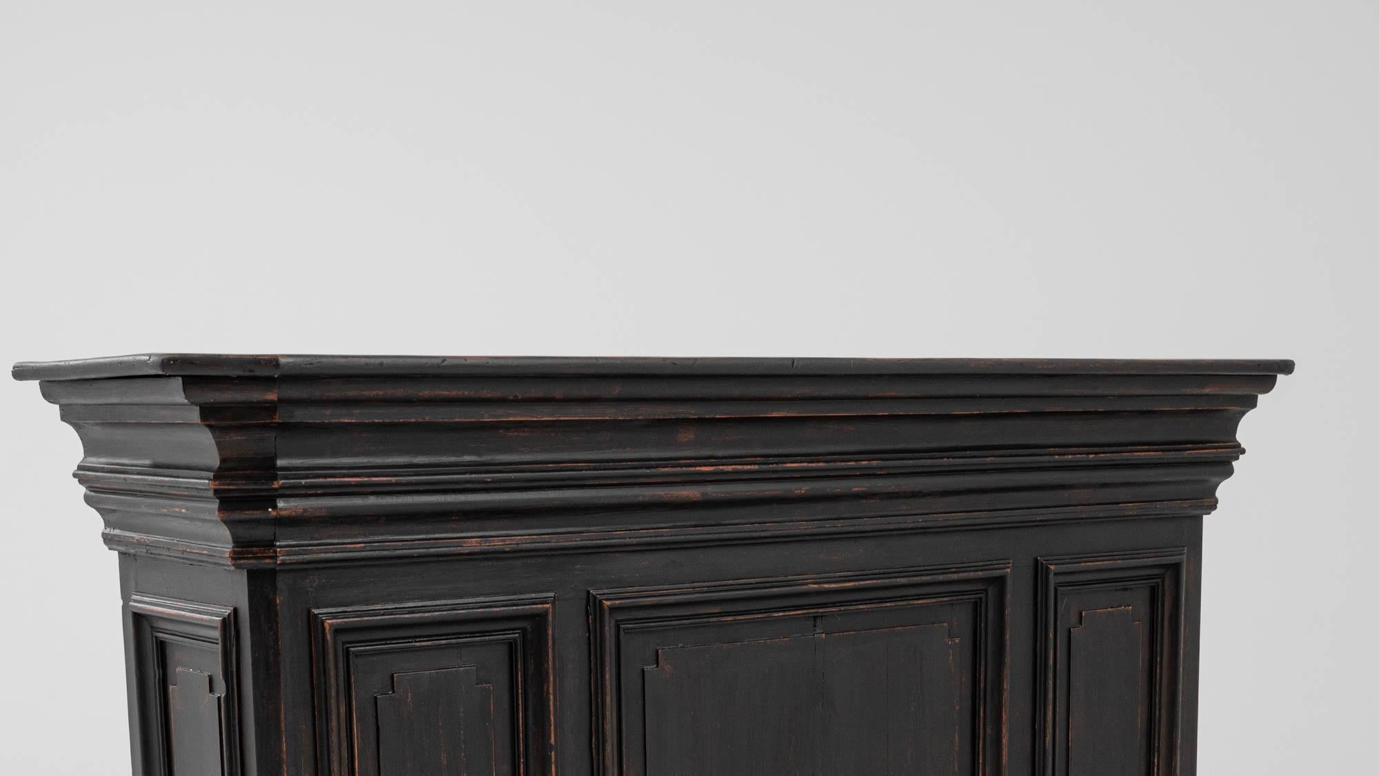 19th Century French Wooden Black Patinated Shop Counter 4