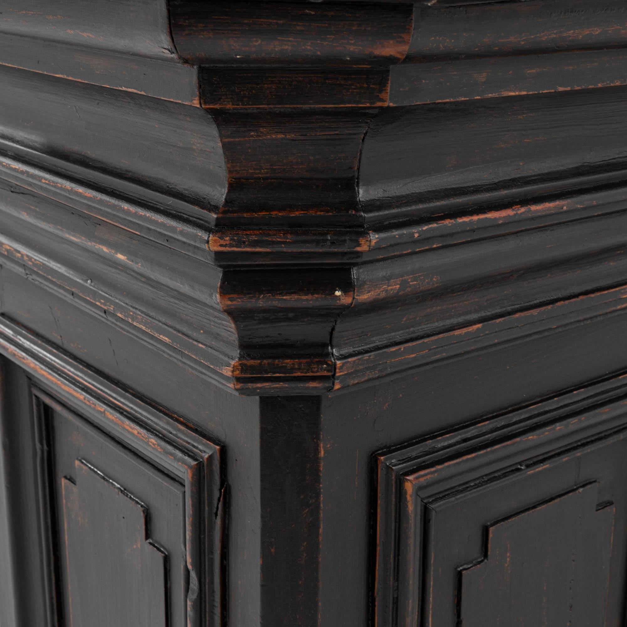 19th Century French Wooden Black Patinated Shop Counter 6