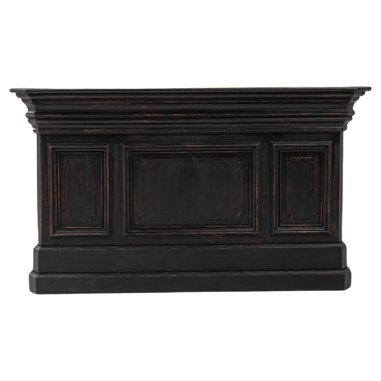19th Century French Wooden Black Patinated Shop Counter