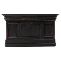 Antique 19th Century French Wooden Black Patinated Shop Counter