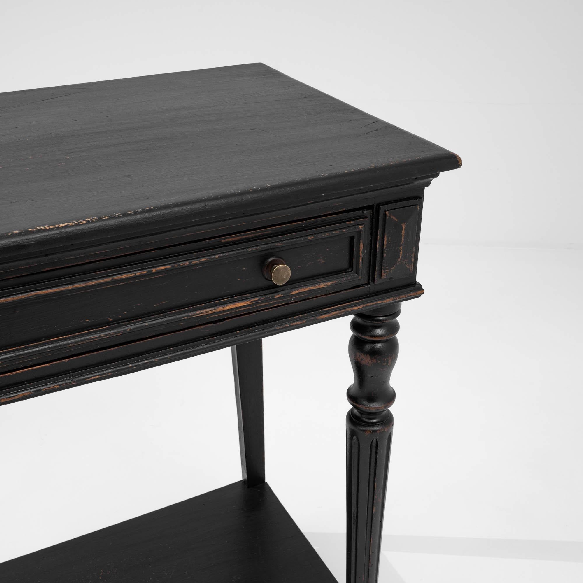 19th Century French Wooden Black Patinated Side Table For Sale 6
