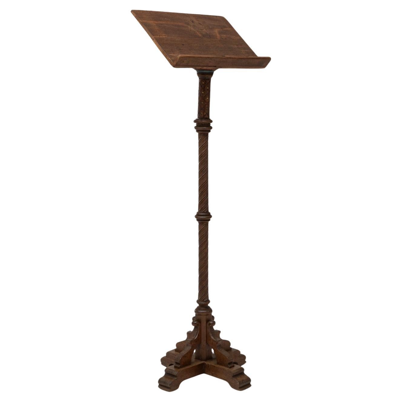 Leggio francese del XIX secolo in legno con patina originale