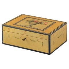19th Century French Wooden Box Hand Painted in Louis XVI-Style