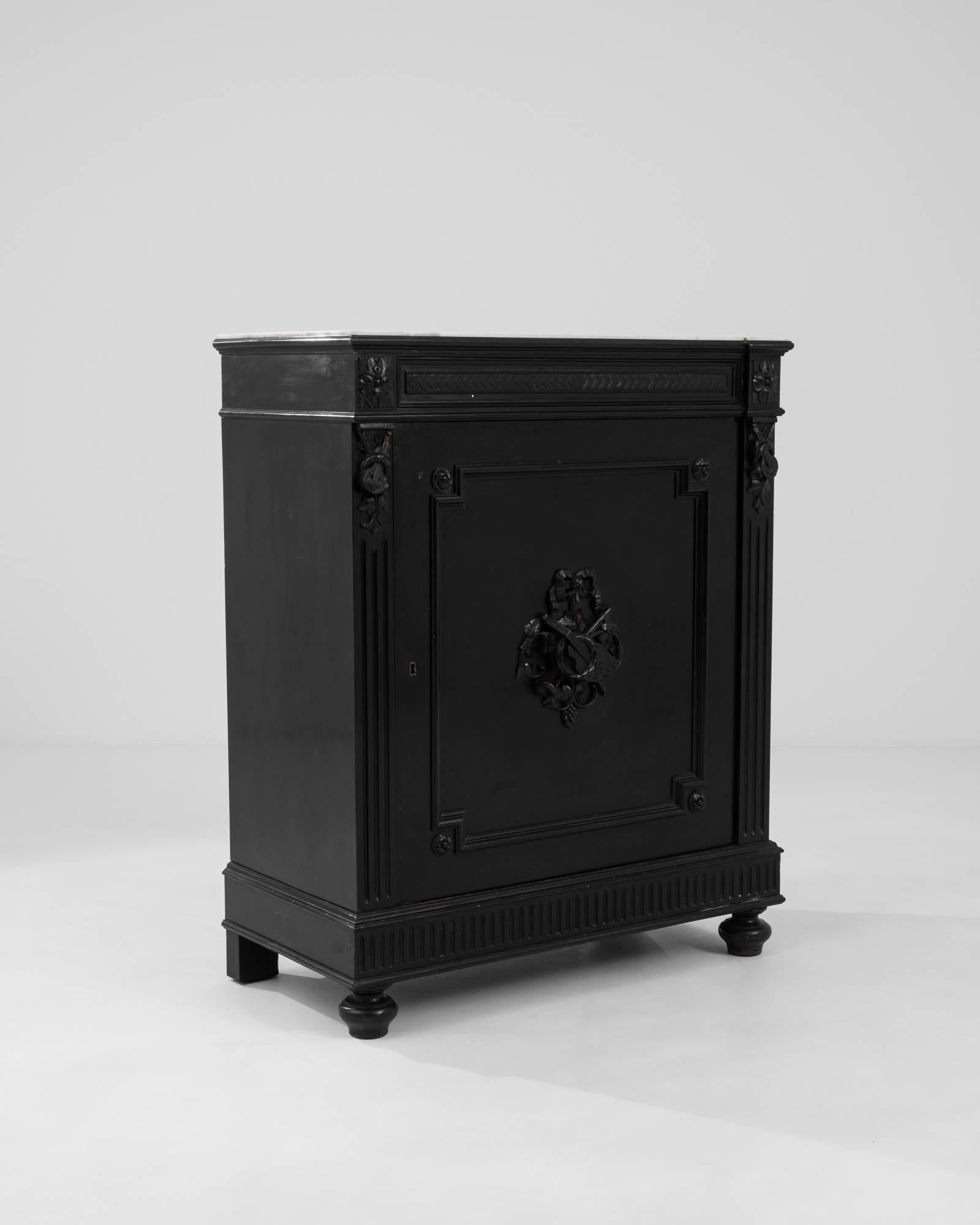 19th Century French Wooden Buffet With Marble Top For Sale 10