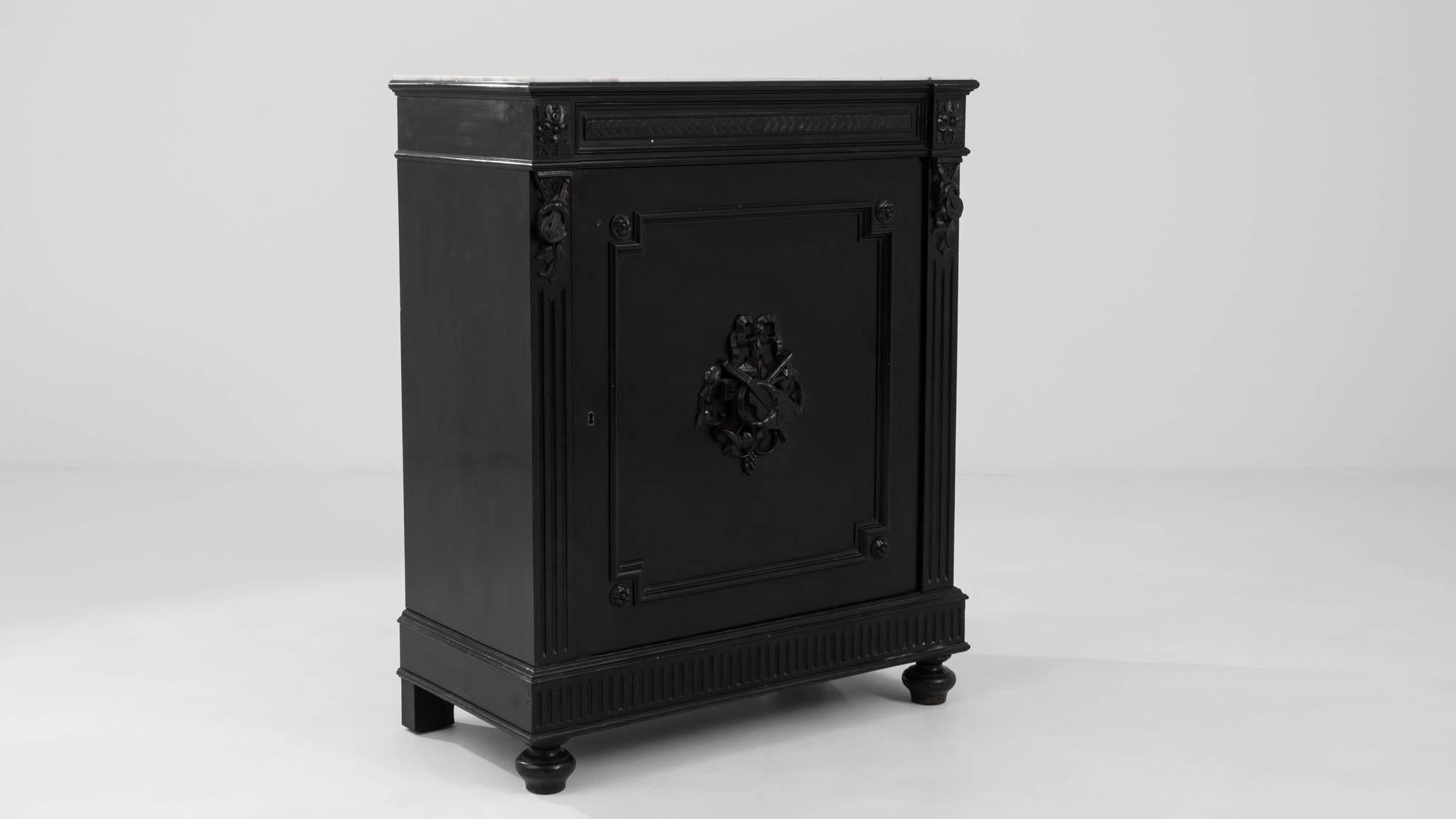 19th Century French Wooden Buffet With Marble Top For Sale 11
