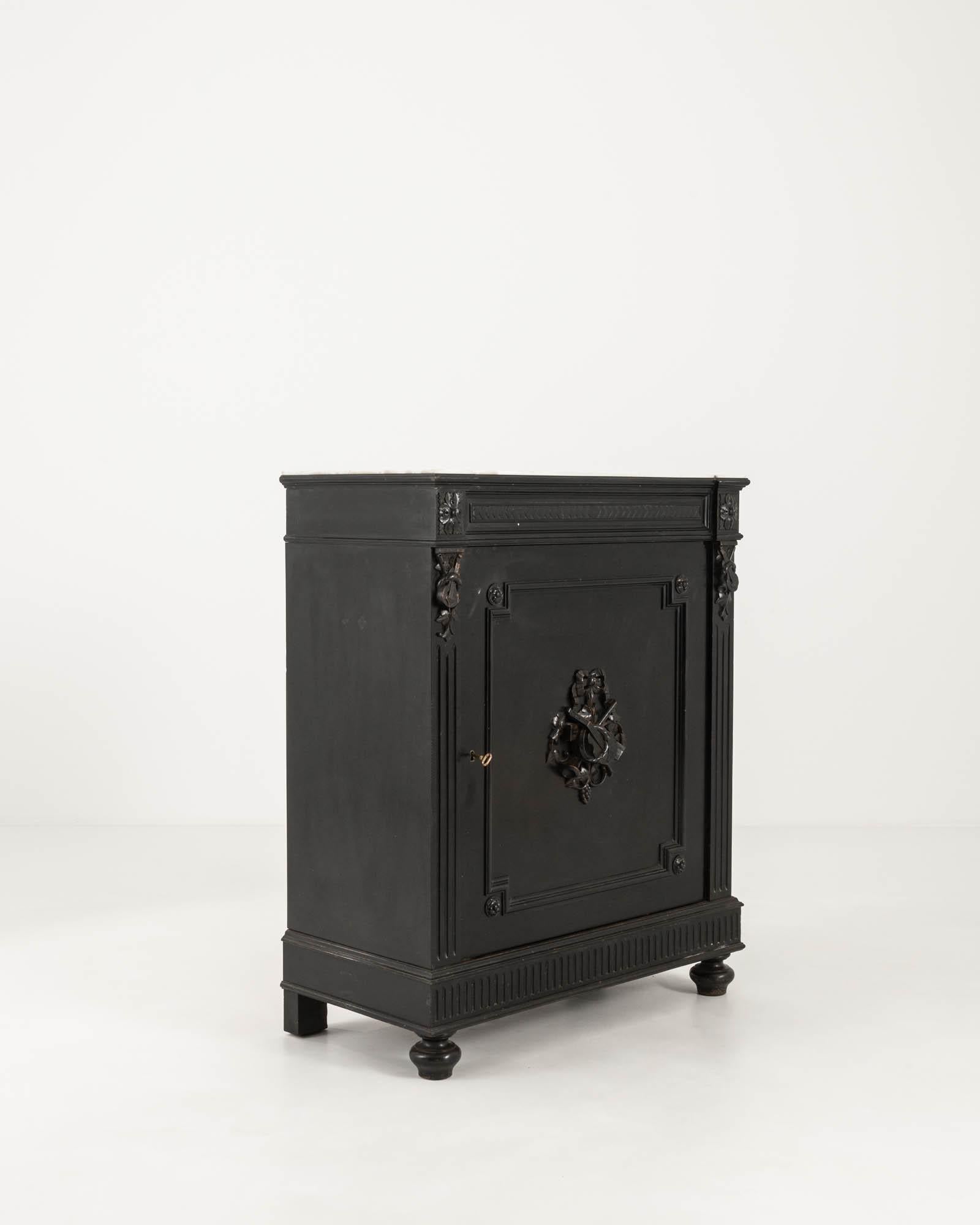 19th Century French Wooden Buffet With Marble Top For Sale 1