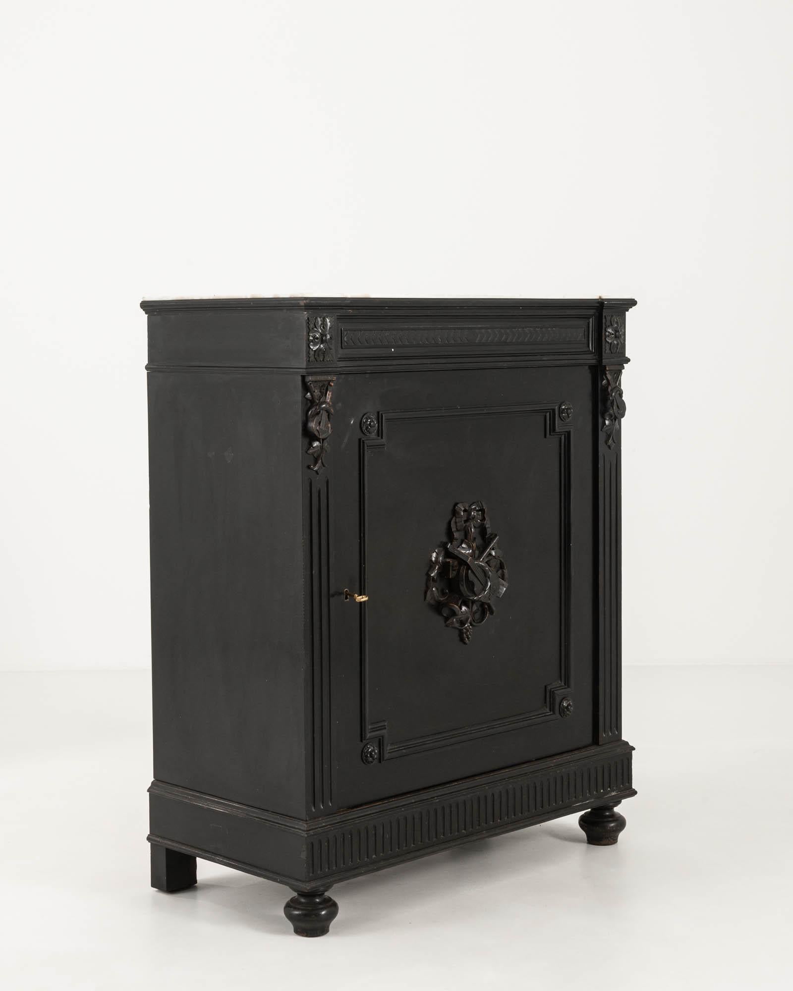19th Century French Wooden Buffet With Marble Top For Sale 4