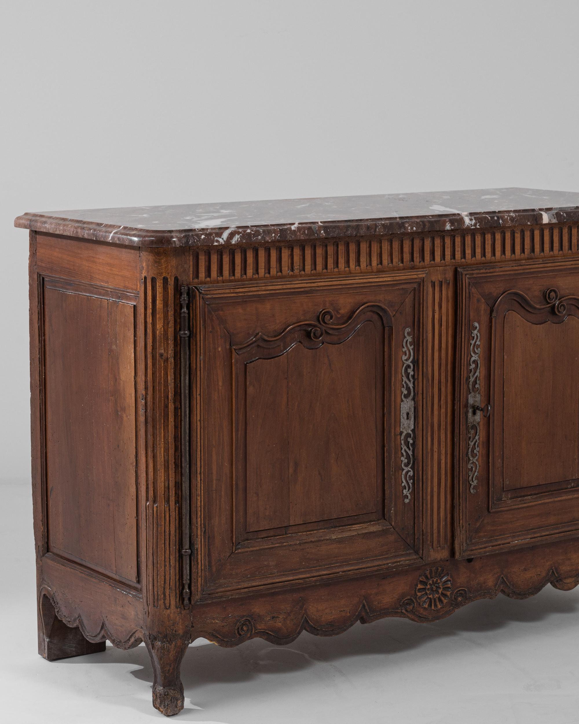 19th Century French Wooden Buffet with Marble Top 4