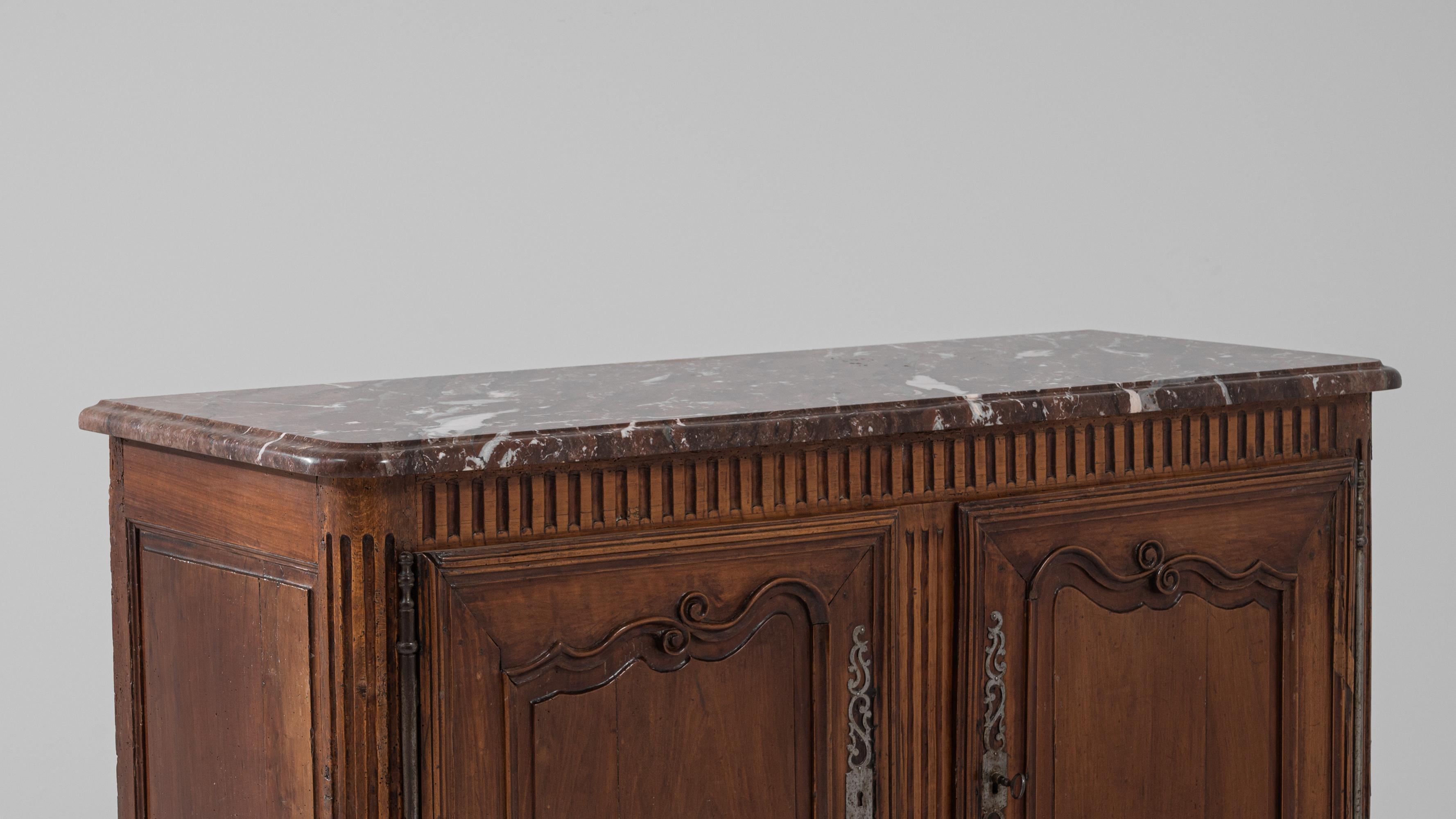 19th Century French Wooden Buffet with Marble Top 5