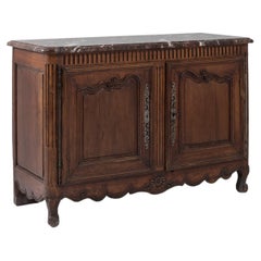 19th Century French Wooden Buffet with Marble Top