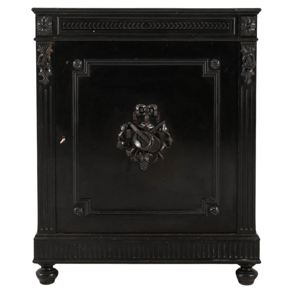 19th Century French Wooden Buffet With Marble Top For Sale