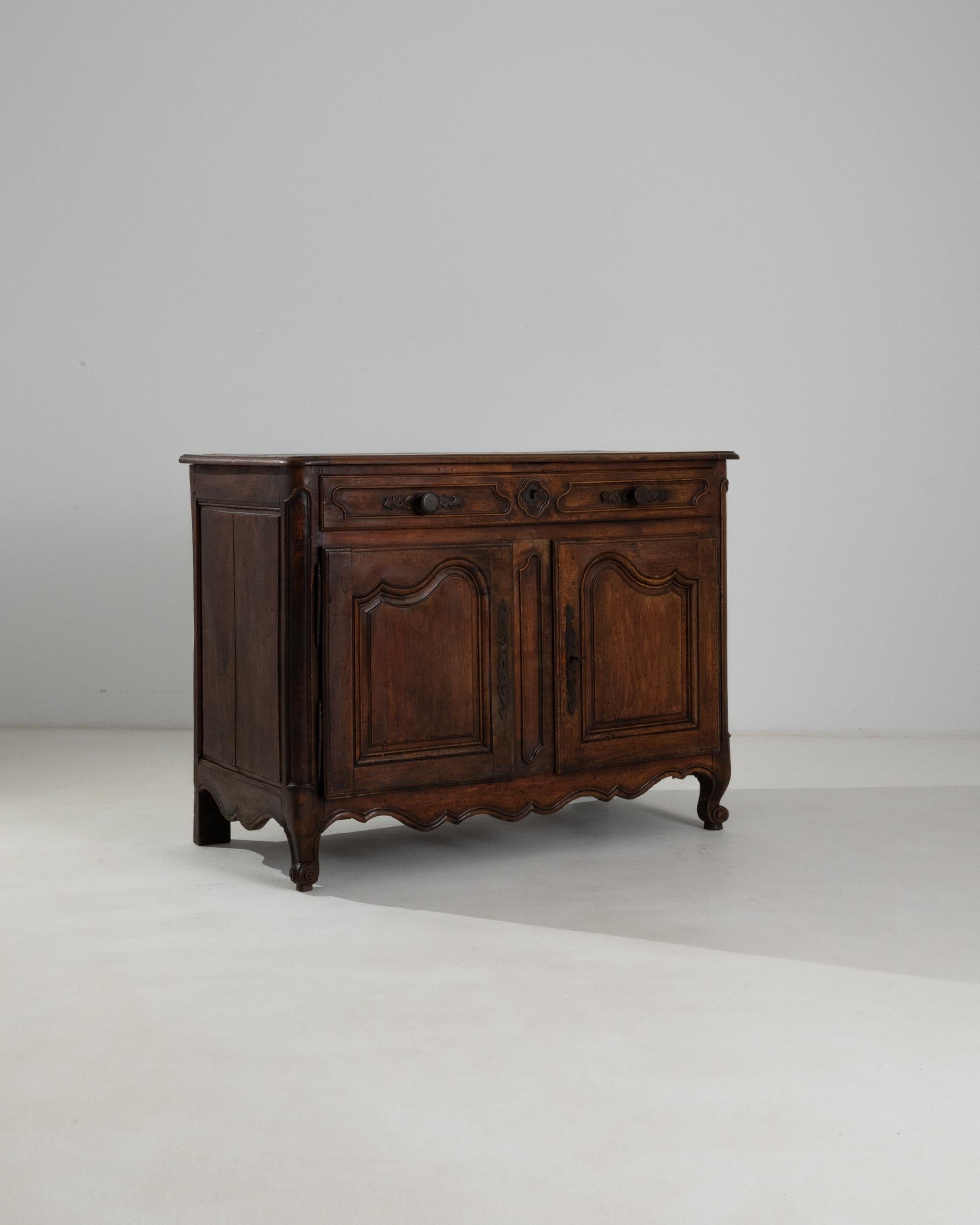 Hardwood 19th Century French Wooden Buffet with Original Patina