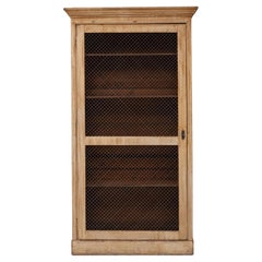19th Century French Wooden Cabinet with Metal Mesh Screen