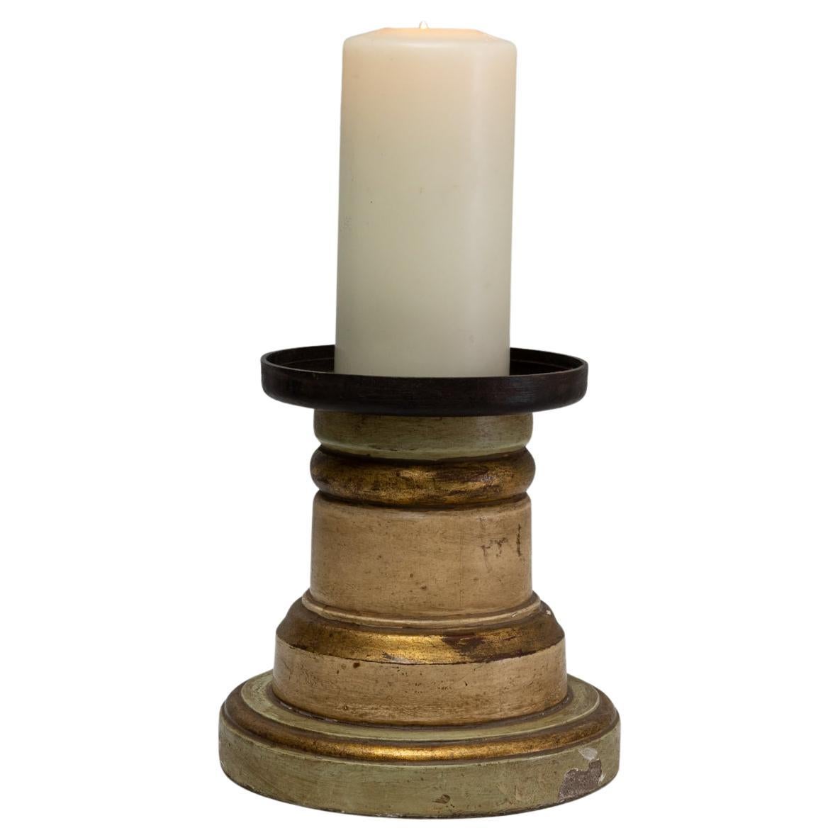 Portacandele in legno francese del XIX secolo